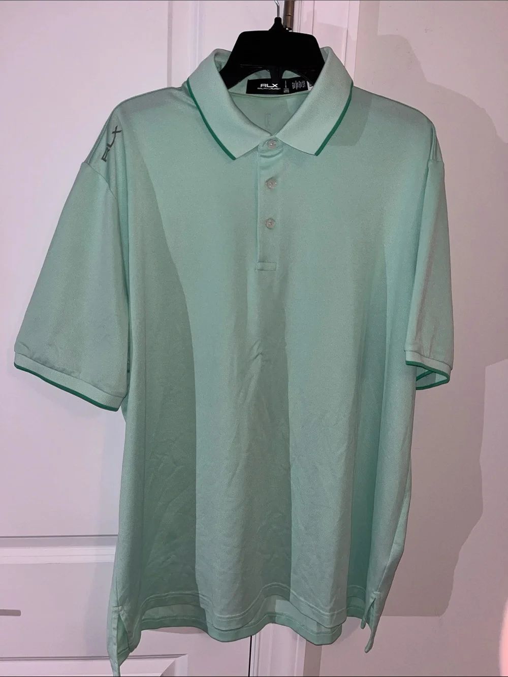 RLX Polo Ralph Lauren Pastel Light Green Golf Shirt XL NO COUNTRY CLUB LOGOS